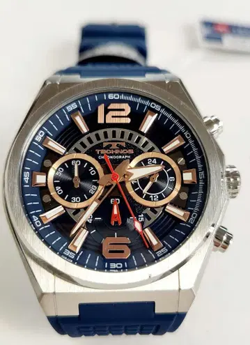 [ 새상품 ] 테크노스 크로노그래프 쿼츠 손목시계 네이비 T8B84SN