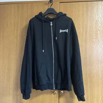 supplier 블랙 풀 집업 후드티