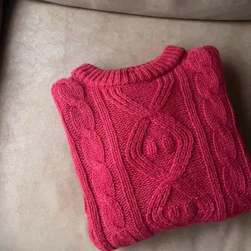 구제 의류 빨간색 니트