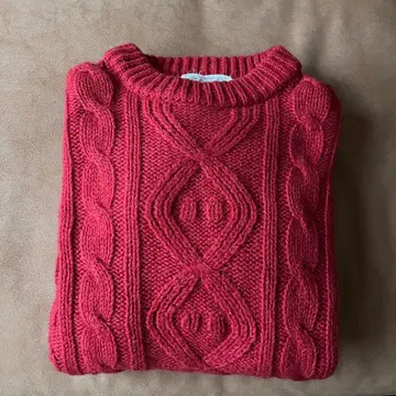 구제 의류 빨간색 니트