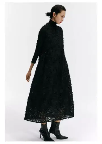 ZARA 프린지 미디 원피스 XS