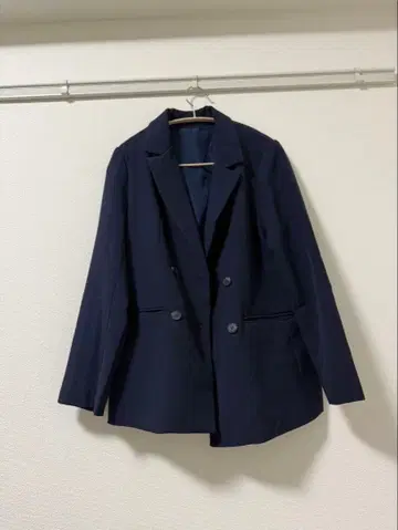 네이비 더블 브레스트 테일러드 자켓