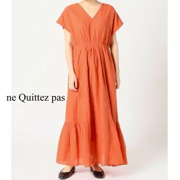 누키테파 네 킷테 파 도비 V넥 드레스 S 완판템