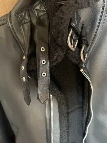 todayful 가죽 보아 자켓 블랙