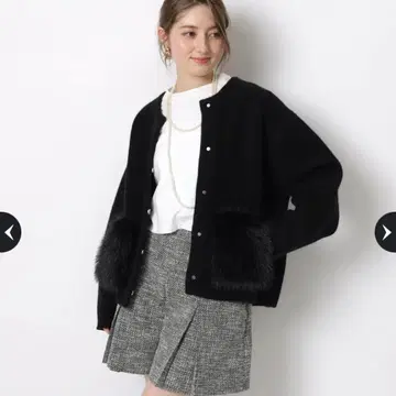 아푸와이저 리셰 포켓 퍼 니트 자켓 블랙