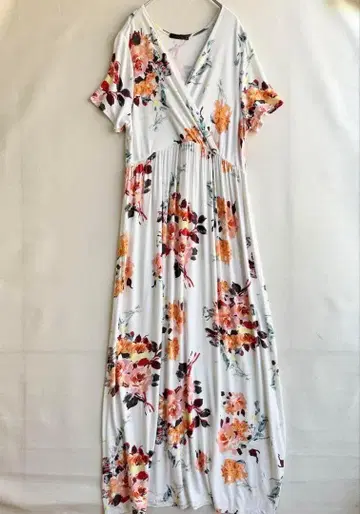 여성용 꽃무늬 티셔츠 원피스 반팔 XL 키 큰 사람 해외 브랜드