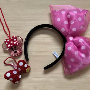 미니 디즈니 LED 라이트 목걸이 헤어 클립 머리띠 세트