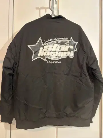 블랙 점퍼 바시티 자켓