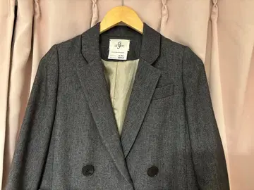 [한국 구매품] 그레이 더블 브레스트 체스터 코트