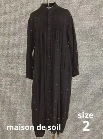 [ maison de soil ] 블랙 비쥬 울 롱 원피스