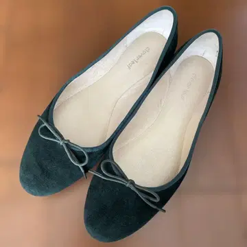 다크 그린 발레 슈즈 스웨이드 24cm
