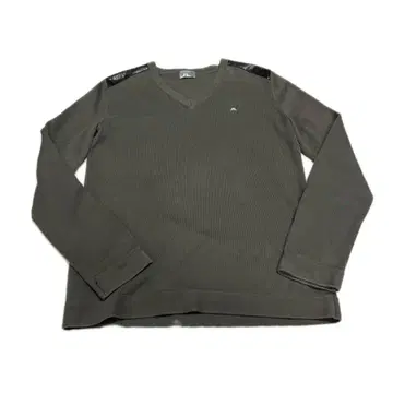 J.LINDEBERG V넥 가죽 패치 스웨터 3733