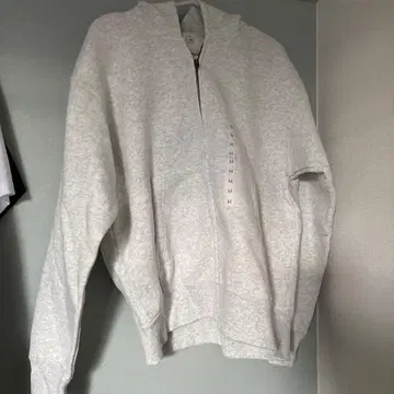GU 라이트 그레이 풀 집업 후드티 M