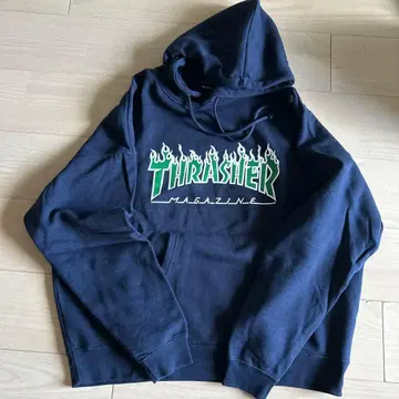 THRASHER 후드티 네이비 컬러 M