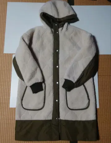 mi deu 후드 부착 플리스 자켓 베이지 올리브