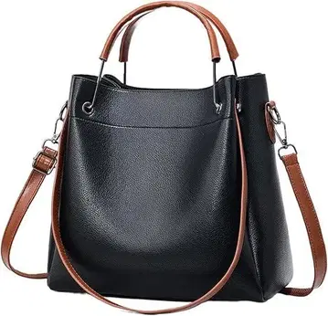 여성용 3way 숄더백 자립형 지퍼 부착 블랙