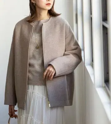 NOBLE 노블 MTR 칼라리스 지퍼 숏코트 그레이지 36