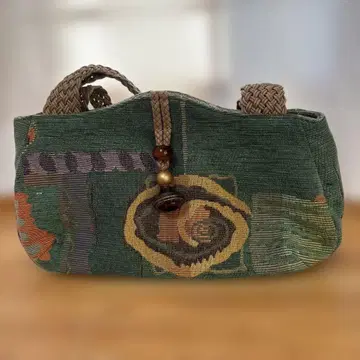 꽃무늬 그린 컬러 핸드백