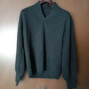 다크 그레이 V넥 캐시미어 100% 스웨터