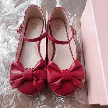 BABY 릴리본 신발 크림슨