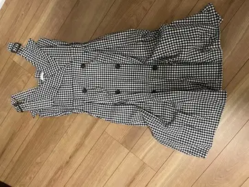 who's who Chico 체크 무늬 슬리브리스 무릎 기장 원피스