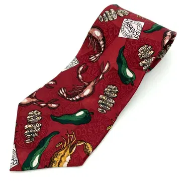 USA제 타바스코 넥타이 랍스터 게 구제 의류 올 패턴 레드 빈티지