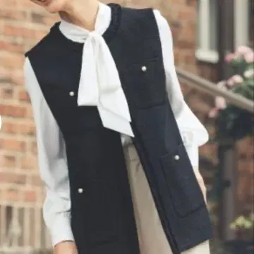 코튼 트위드 베스트