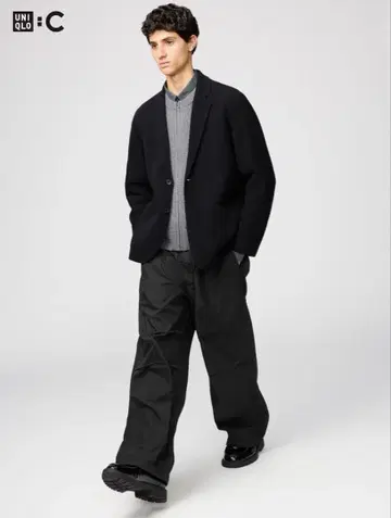 UNIQLO C 와이드 파라슈트 팬츠 S 블랙