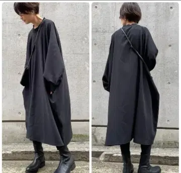 비어즐리 슬리브 퍼프 빅 원피스