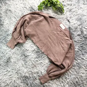 미셸마카롱 [ M 상당 ] 베이지 크롭 니트 벌룬 소매