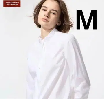 유니클로 프릴 블라우스 UNIQLO 콩트와르 데코토니에 코튼 프릴 셔츠