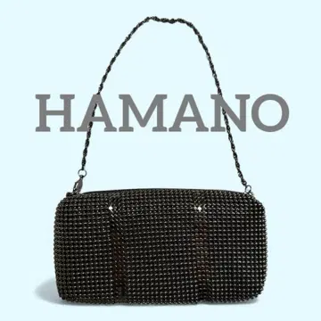 Hamano 펄 블랙 메탈 애시드 파우치