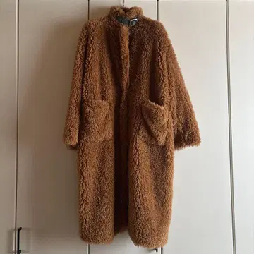 jouetie 브라운 퍼 롱 코트