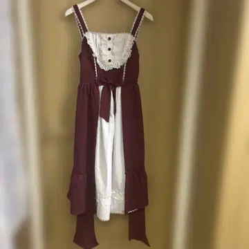 axes femme kawaii 소공녀 시리즈 점프 스커트(와인)