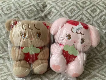 mikko illustrations 딸기 BIG 봉제 인형 라떼 캐미