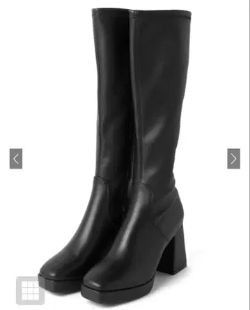 [ 미사용 새상품 ] GRL 스퀘어토 청키힐 롱 부츠