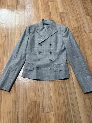 랄프 로렌 더블 브레스트 그레이 체크 자켓 일본제 미사용품
