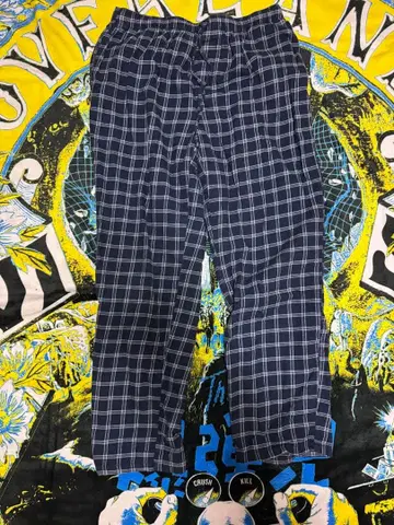 랜즈 엔드 네이비 체크 파자마 팬츠