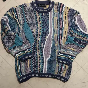 구제 의류 TUNDRA 3D 니트 스카이블루