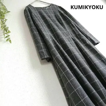 쿠미쿄쿠 체크 무늬 A라인 원피스 세레모니 온워드 카시야마 2