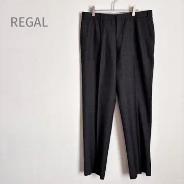 리갈 남성용 슬랙스 체크 무늬 다크 그레이 빅 사이즈