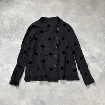 자우 지우 센소유니코 주름 가공 도트 무늬 셔츠 겉옷 얇은 원단 자켓