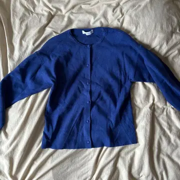 yuw 블루 긴팔 가디건 퍼프 슬리브