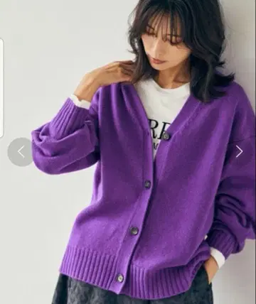 밴야드 스톰 AQUA (아쿠아) V넥 가디건 퍼플