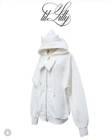 lillilly CAT 후드 리본 후드티