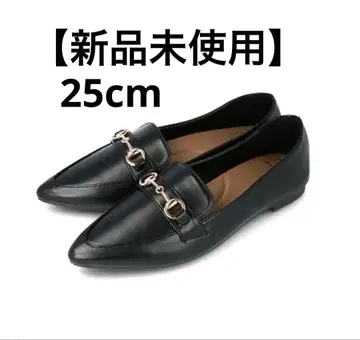 [ 미사용 새상품 ] 블랙 스틸레토 로퍼 박스 포함