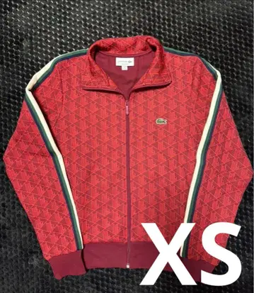 [레어 인기] 라코스테 LACOSTE 모노그램 자카드 트랙 자켓 빨간색
