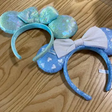 디즈니 미니 머리띠 블루 스팽글 2개 세트