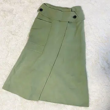 [레어] 아도어 소프트 리버 스커트 맥시 길이 울 그린