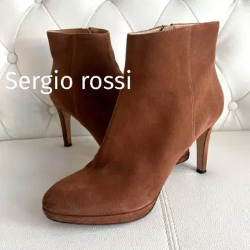 Sergiorossi 세르지오로시 사이드 지퍼 부티 카멜 41